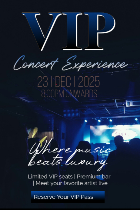 Black List-based Vip Concert Experience Poster Template | PosterMyWall