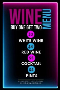 Black List-based Wine Menu  Poster template