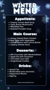 Black List-based Winter Food Menu  Instagram Story template