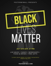 Yellow Black Lives Matter Flyer template
