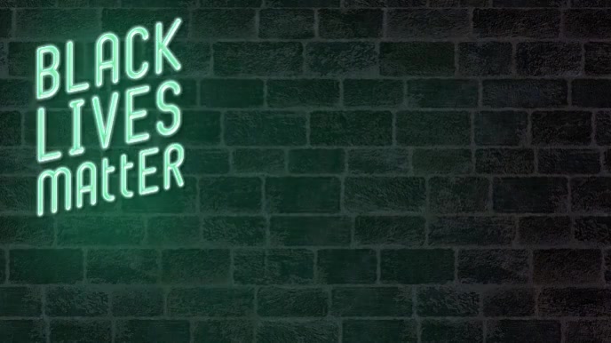 Black lives matter neon zoom background Præsentation (16:9) template