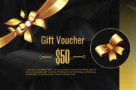 黑色 Gift Voucher Promotion Poster Template