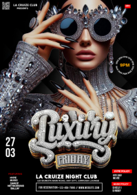 Black Luxury Nightclub Event A4 template