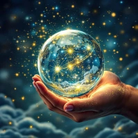 Black Magical Sparkle Ball Instagram Post template