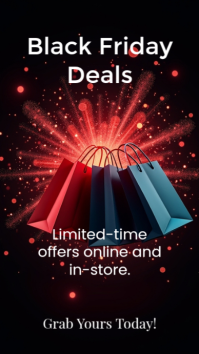 Black Maksimalis Black Friday Social Media Flyer Instagram Story template