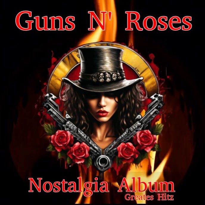Black Maksimalis Guns N Roses Cover Sampul Album template