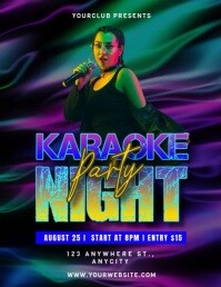 Black Maksimalis Karaoke Night Party Pamflet (letter As) Flyer (US Letter) template