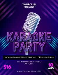 Black Maksimalis Karaoke Party Pamflet (letter As) Flyer (US Letter) template