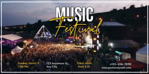 Black Maksimalis Music Festival Spanduk Eventbrite template