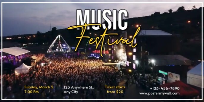 Black Maksimalis Music Festival Spanduk Eventbrite template