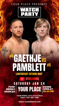 Black Maksimalis Ufc 324 Main Event: Gaethje Vs Pamblett Instagram Story template