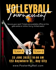 Black Maksimalis Volleyball Tournament Instagram Portrait template