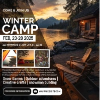 Black Maksimalis Winter Camp Pos Instagram Instagram-Beitrag template