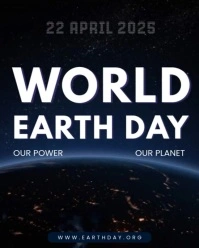 Black Maksimalis World Earth Day 2025 22 April Simple Thema Official Instagram Portrait template