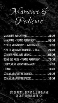 Black Marble Fashion Pricelist Price List Digital Display (9:16) template