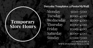 สีดำ Temporary Store Hours ภาพที่แชร์บน Facebook Template