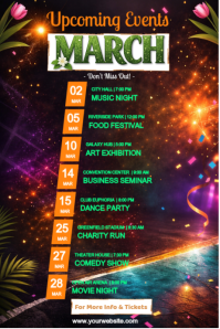 Black March Events Poster template