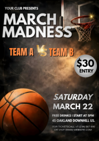 Black March Madness  A4 template