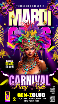 Black Mardi Gras Carnival Party Instagram Story Instagram-Story template