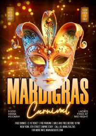 Preto Mardi Gras Celebration A6 Template