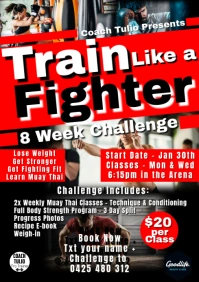 Black Martial Arts Class A3 template