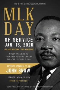 Black Martin Luther King Jr. Day Poster template
