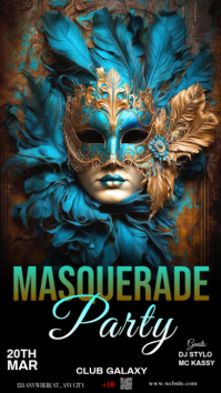 Black Masquerade Party Instagram Story template