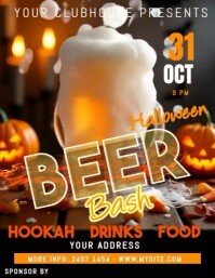 Hitam Halloween Beer Bash Flyer Template