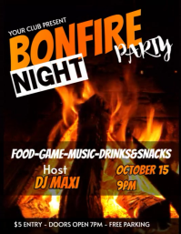 Black Massimalista Bonfire Volantino (us Letter) Volante (Carta US) template