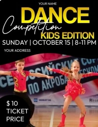 Black Massimalista Dance Competition Volantin Flyer (US Letter) template