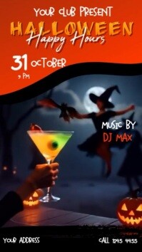 Black Massimalista Halloween Party Bar Reel Instagram template