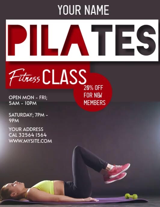 BLACK Massimalista Pilates Volantino (us Letter) template