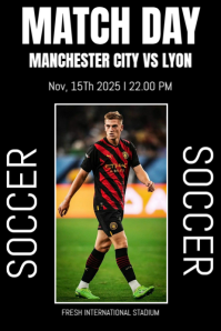 Black Match Day Soccer Poster Plakat template