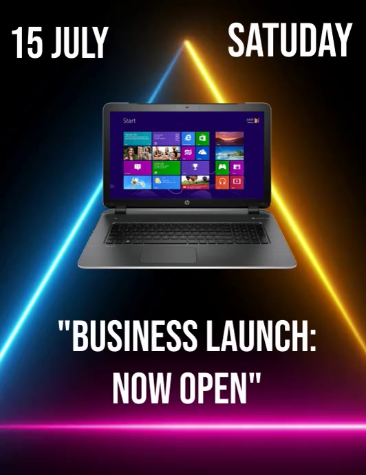 Black Maximalist "business Launch: Now Open" Flyer (US Letter) template