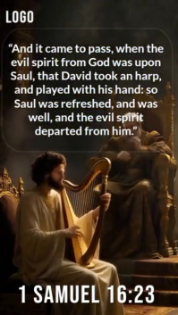 Black Maximalist “when Worship Heals The Soul | The Story Of David’s Psalm | 1 Samuel 16:23” Digital 数字显示屏 (9:16) template