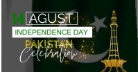 Black Maximalist 14 August Pakistan Day  Facebook Shared Image template