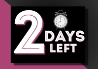 Black Maximalist 2 Days Left Countdown Design  Postcard template