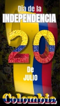 Black Maximalist 20 De Julio Día De La Independencia Colombia Fondo Animado Digital Display (9:16) template