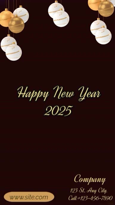 Black Maximalist 2025 Free Happy New Year Video Instagram Reel Template ...
