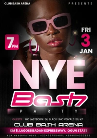 Black Maximalist 2025 New Year Eve Party Flyer  A2 template
