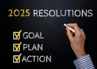 Black Maximalist 2025 Resolution, Goal Settings  Postcard template