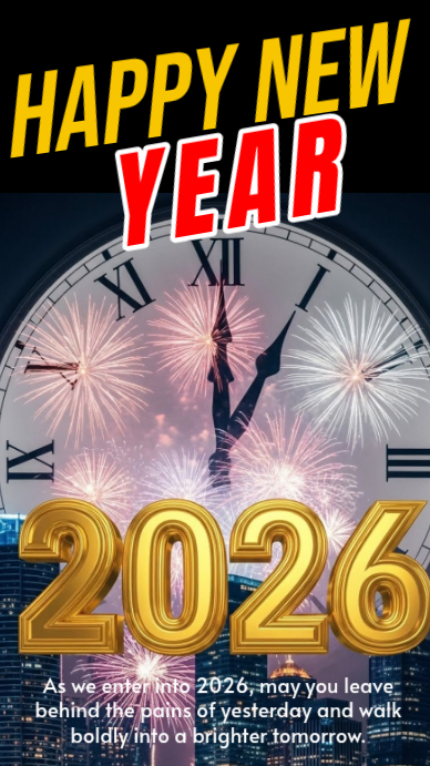 Black Maximalist 2026 New Year Instagram Story Template | PosterMyWall