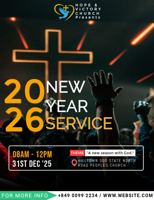 Black Maximalist 2026 New Year Service Flyer (us Letter) Template ...