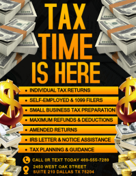 Black Maximalist 2026 Tax Season Flyers Flyer (us Letter) Volante (Carta US) template