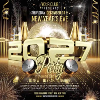 Hitam New Year's Eve Party Post Instagram Template