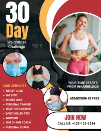 Black Maximalist 30 Days Weight Loss Challenge Flyer (us Letter) template