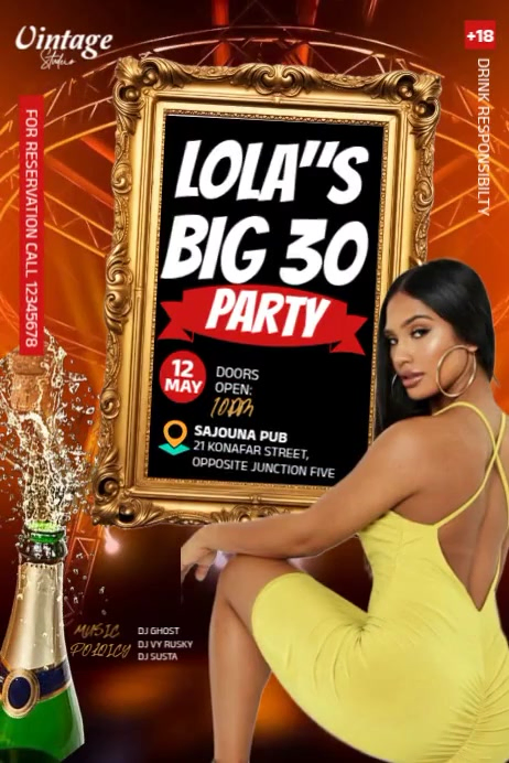 30th Birthday Party Posters Template | PosterMyWall