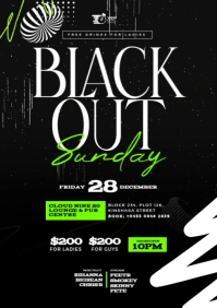 Black Maximalist 3D Diva's Night Club Party Event Flyer A4 template