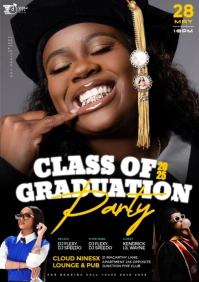 Black Maximalist 3D Graduation Party Flyer Event Flyer Poster A4 template