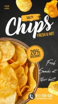 Black Maximalist 3d Home-made Chips Instagram template